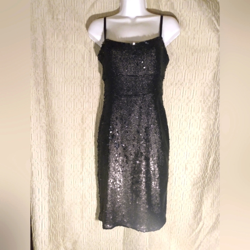 NWT BCBGMAXAZRIA "Alese" black shimmery sequin mini dress XS original price 298$